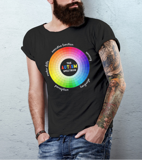 Colorful The Autism Spectrum Motor Skills Executive Function Sensory Perception Language T-Shirt