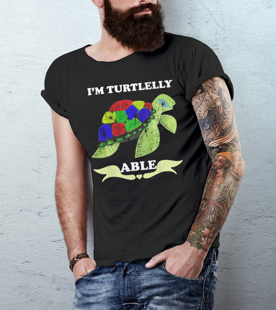 I'm Turtlelly Able Autism Puzzle Turtle T-Shirt