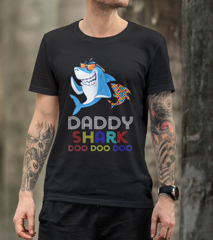 Daddy Shark Doo Doo Autism Awareness T-Shirt