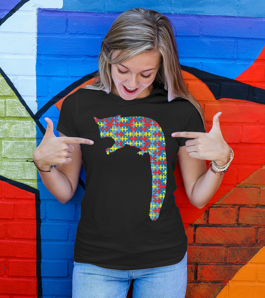 Cuscus Autism Awareness Puzzle Pattern Kids Monkey T-Shirt