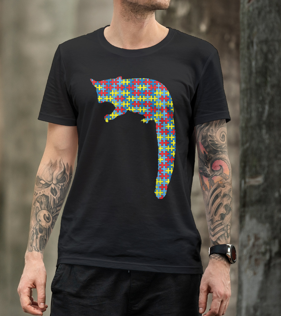 Cuscus Autism Awareness Puzzle Pattern Kids Monkey T-Shirt