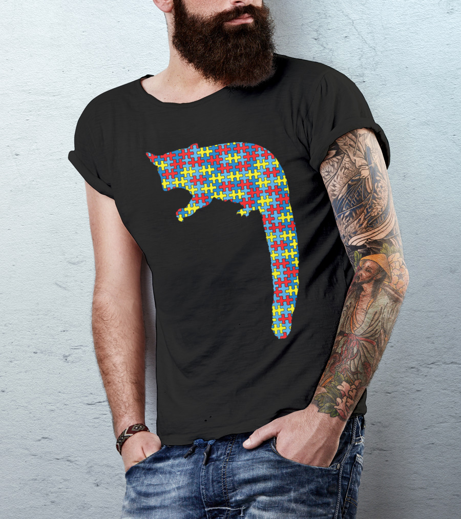 Cuscus Autism Awareness Puzzle Pattern Kids Monkey T-Shirt