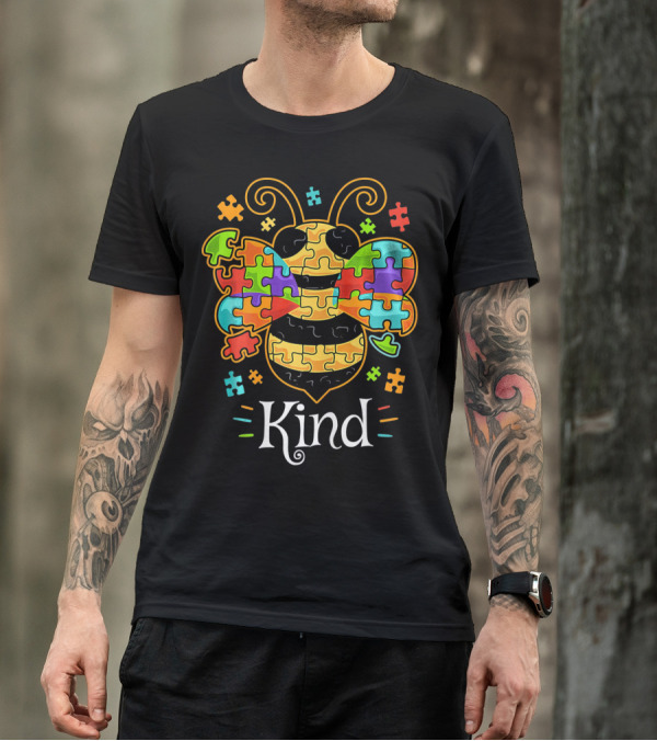 Autism Awareness Puzzle Piece Bumble Bee Kind T-Shirt