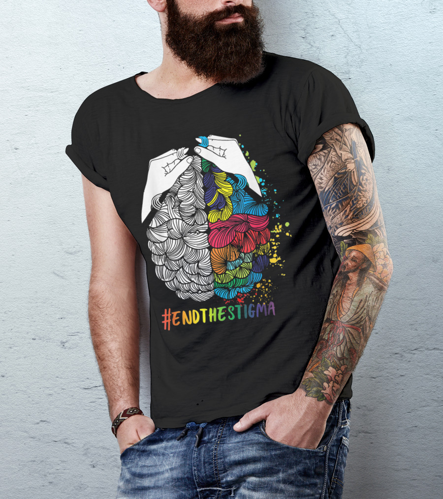 EndTheStigma Colorful Mental Health Matters Awareness T-Shirt