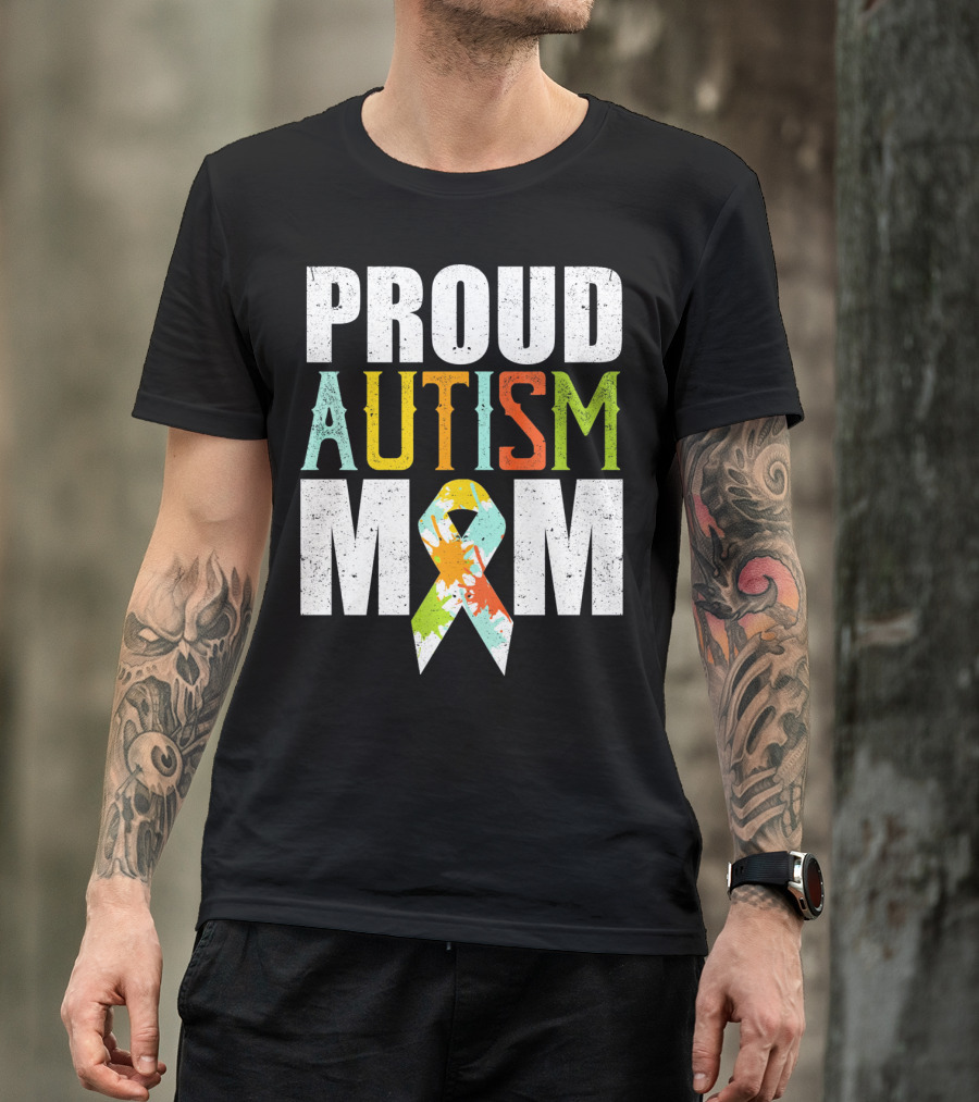 Proud Autism Mom Colorful Awareness T-Shirt