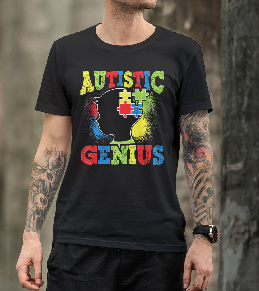 Autistic Genius Puzzle Head T-Shirt