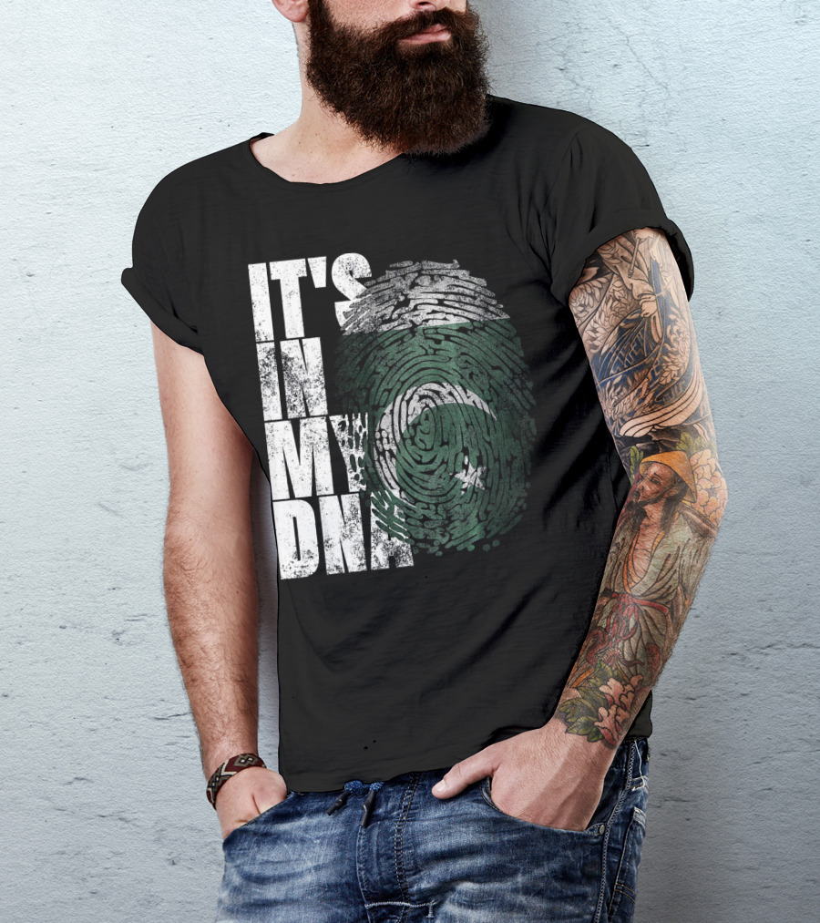 It's In My DNA Pakistani Flag Fingerprint T-Shirt