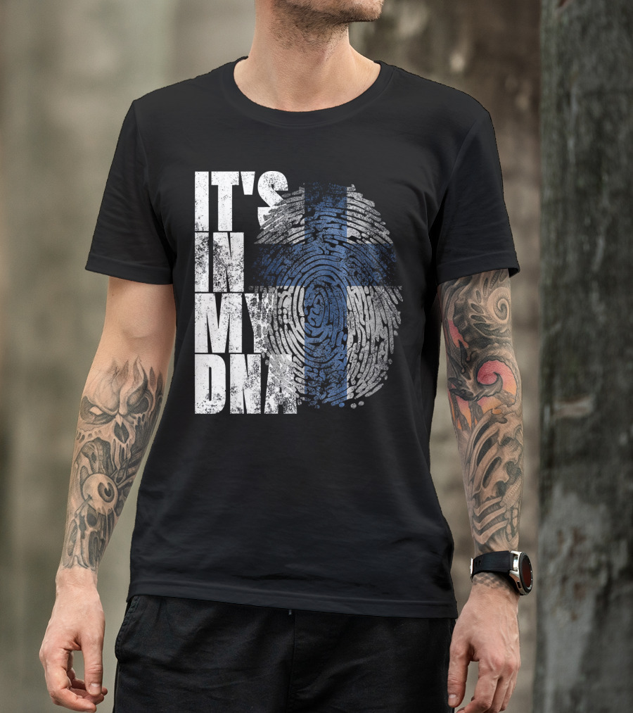 It's In My DNA Finnish Suomi Finland Fingerprint Flag T-Shirt