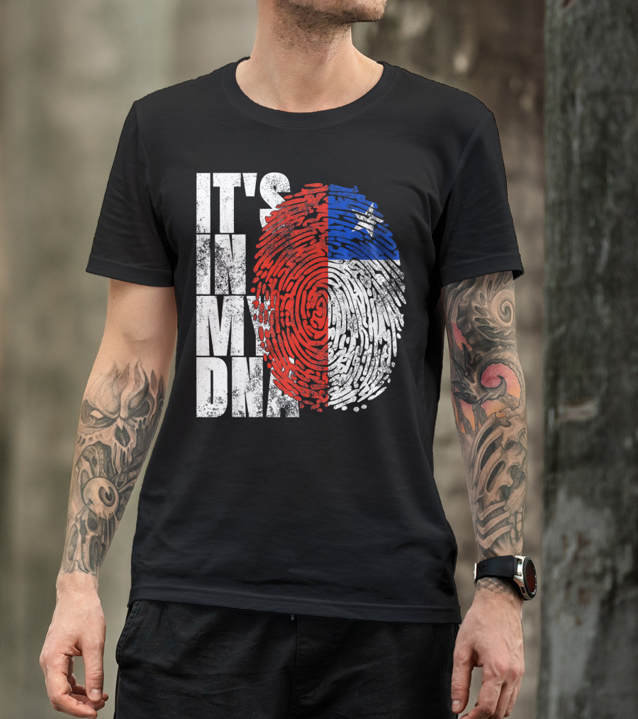 It's In My DNA Chilean Fingerprint Flag T-Shirt