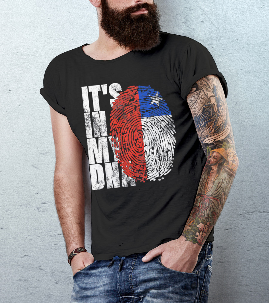 It's In My DNA Chilean Fingerprint Flag T-Shirt