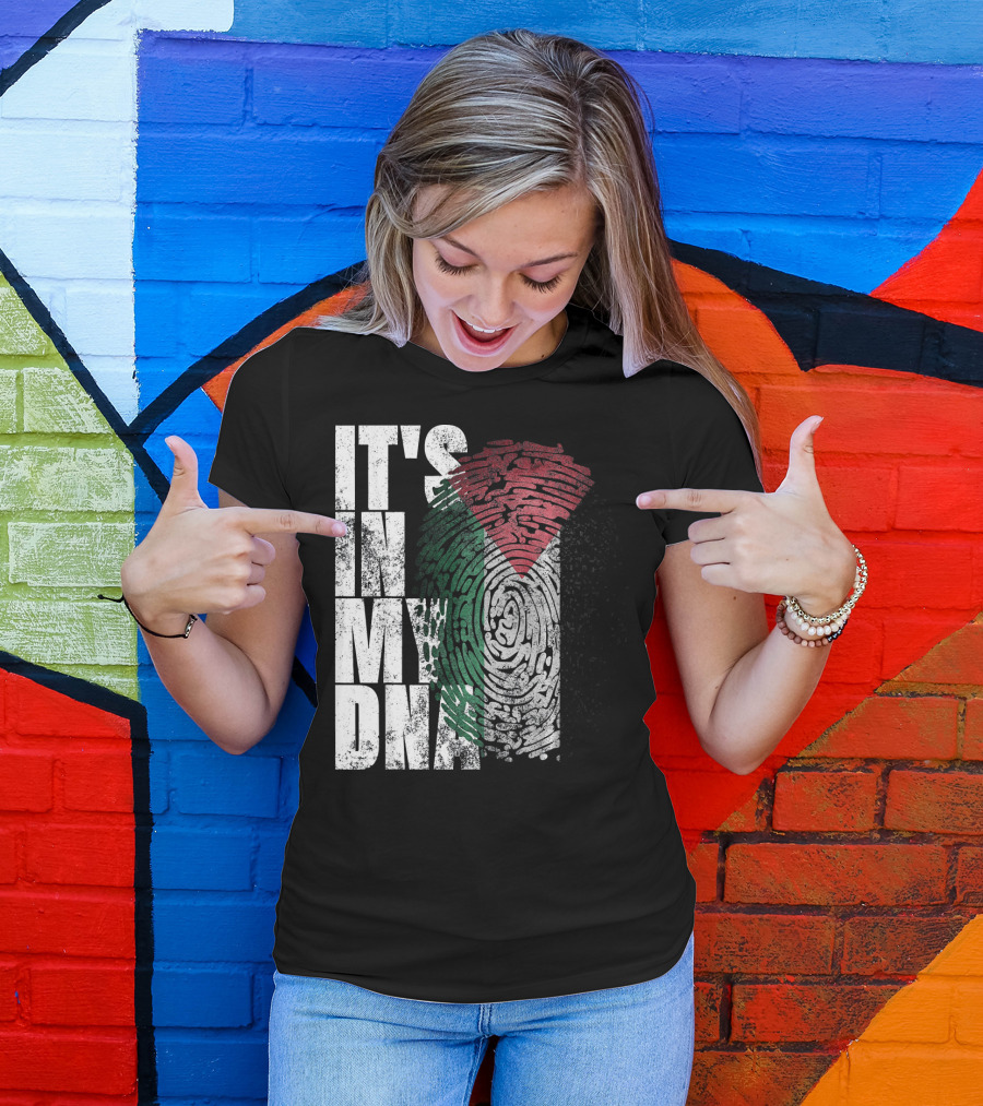 It's In My DNA Palestinian Flag Fingerprint T-Shirt
