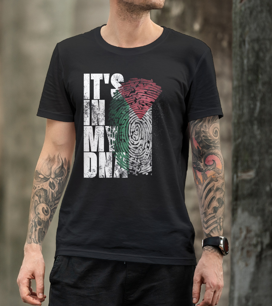 It's In My DNA Palestinian Flag Fingerprint T-Shirt