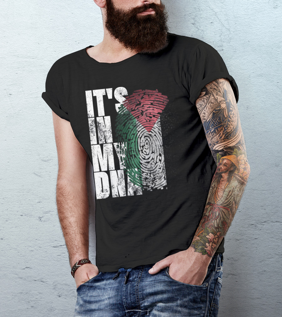 It's In My DNA Palestinian Flag Fingerprint T-Shirt