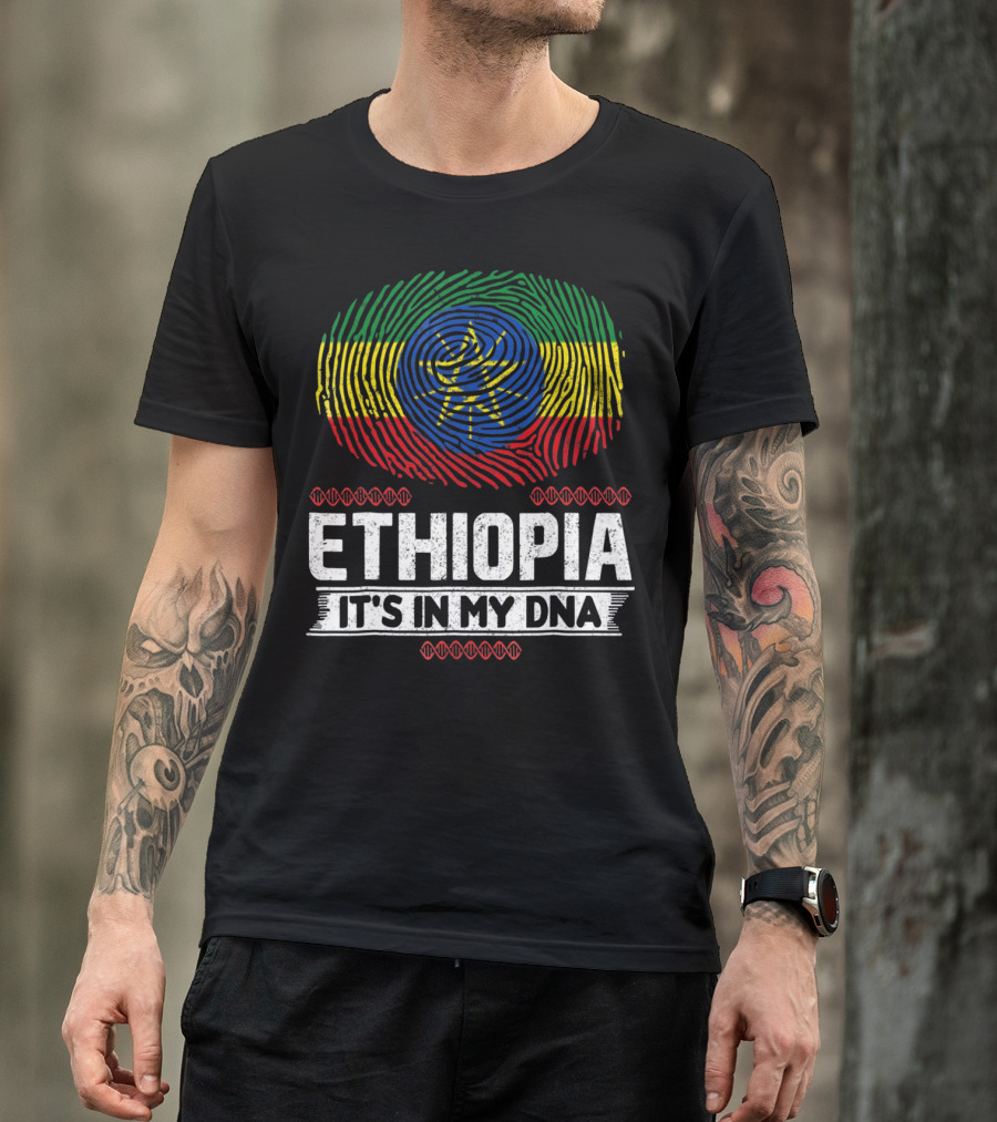Ethiopia Fingerprint Flag It's In My DNA T-Shirt