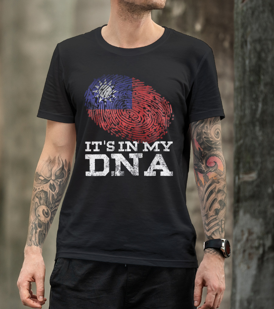 It's In My DNA Taiwanese Proud Asia Fingerprint Flag T-Shirt