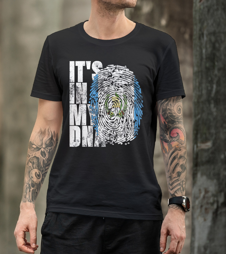 It's In My DNA Guatemalan American Flag Fingerprint T-Shirt