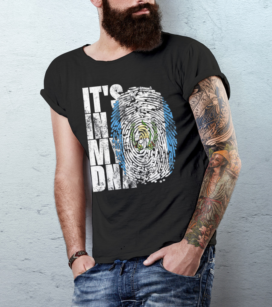 It's In My DNA Guatemalan American Flag Fingerprint T-Shirt