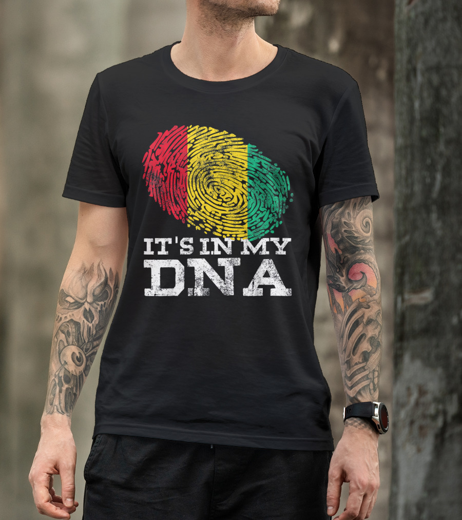 It's In My DNA Guinean Proud Afro Fingerprint Colors T-Shirt