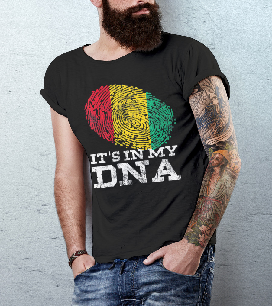 It's In My DNA Guinean Proud Afro Fingerprint Colors T-Shirt