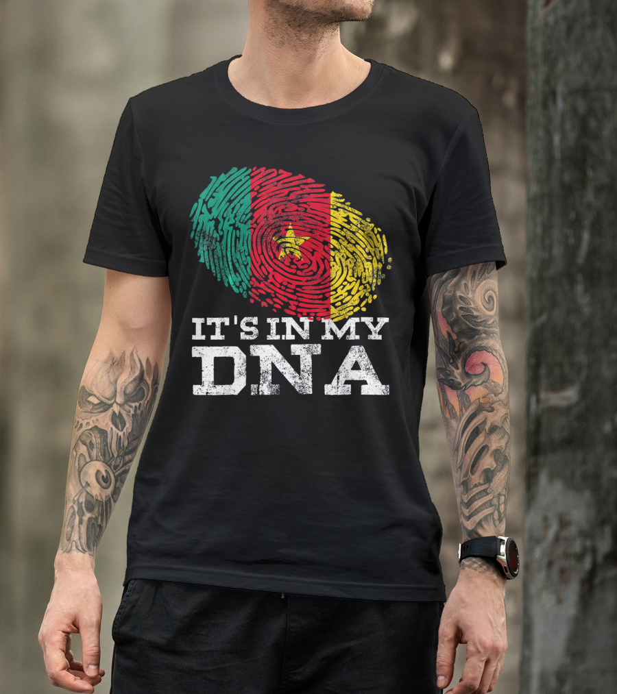 It's In My DNA Cameroonian Flag Fingerprint T-Shirt