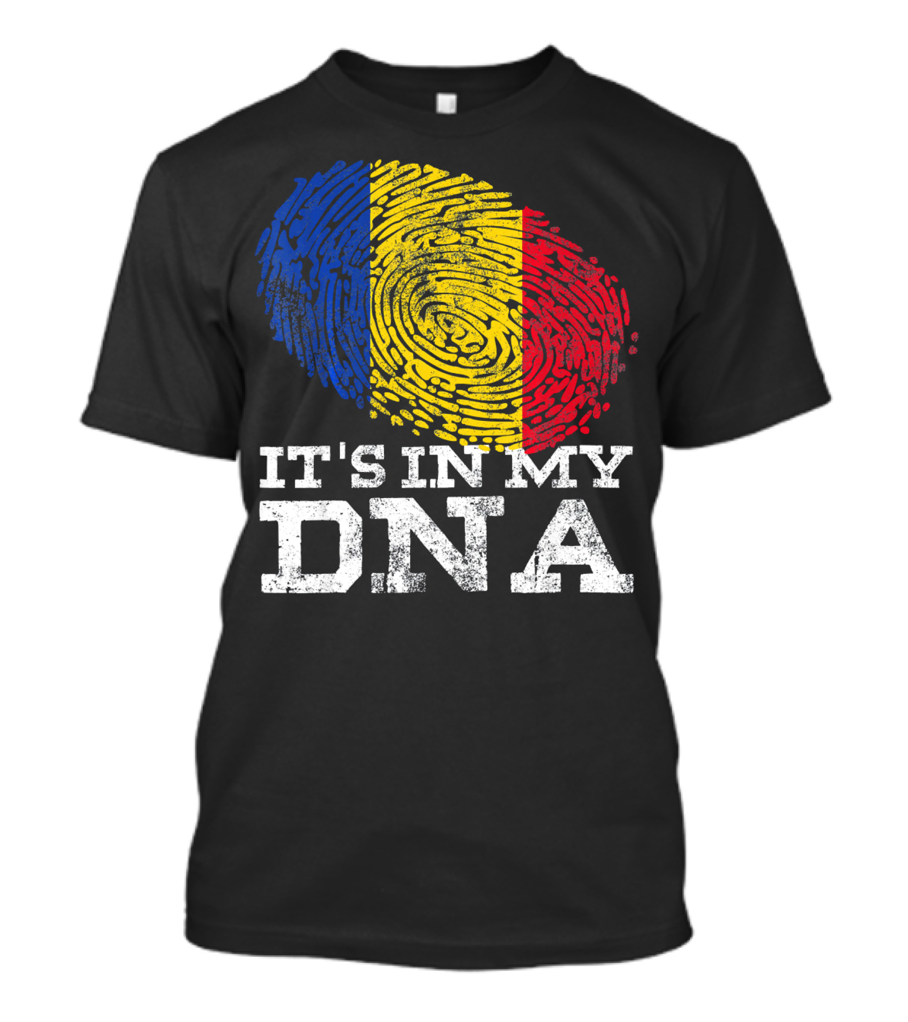 It's In My DNA Romanian American Co Fingerprint Romanian Flag T-Shirt