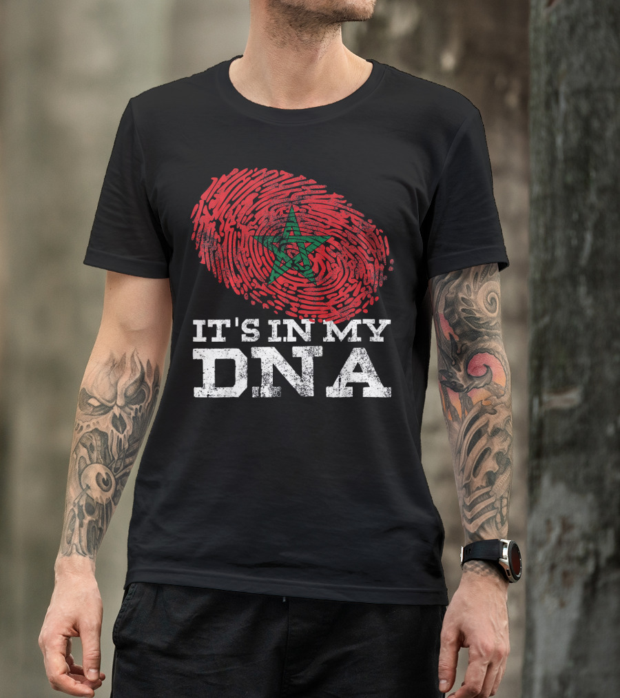 IT'S IN MY DNA Moroccan Moorish Fingerprint T-Shirt