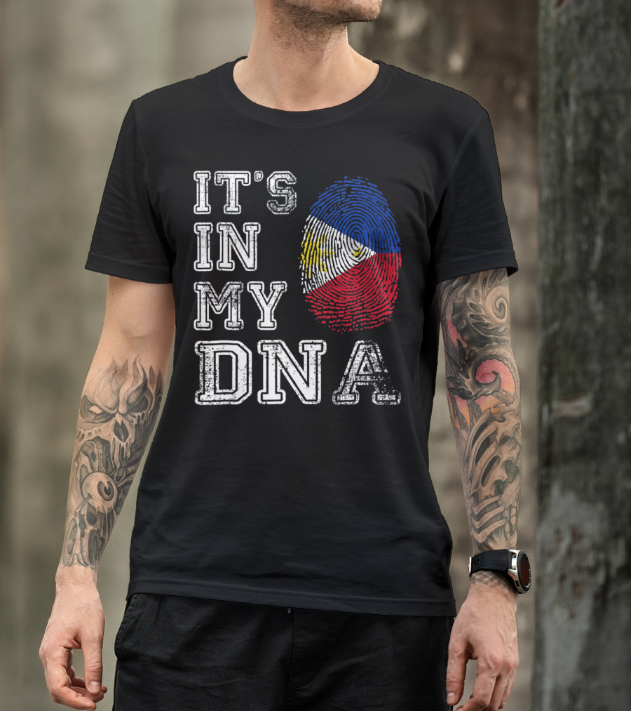 It's In My DNA Philippines Flag Fingerprint T-Shirt