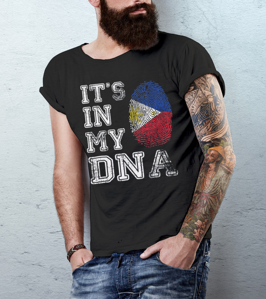 It's In My DNA Philippines Flag Fingerprint T-Shirt
