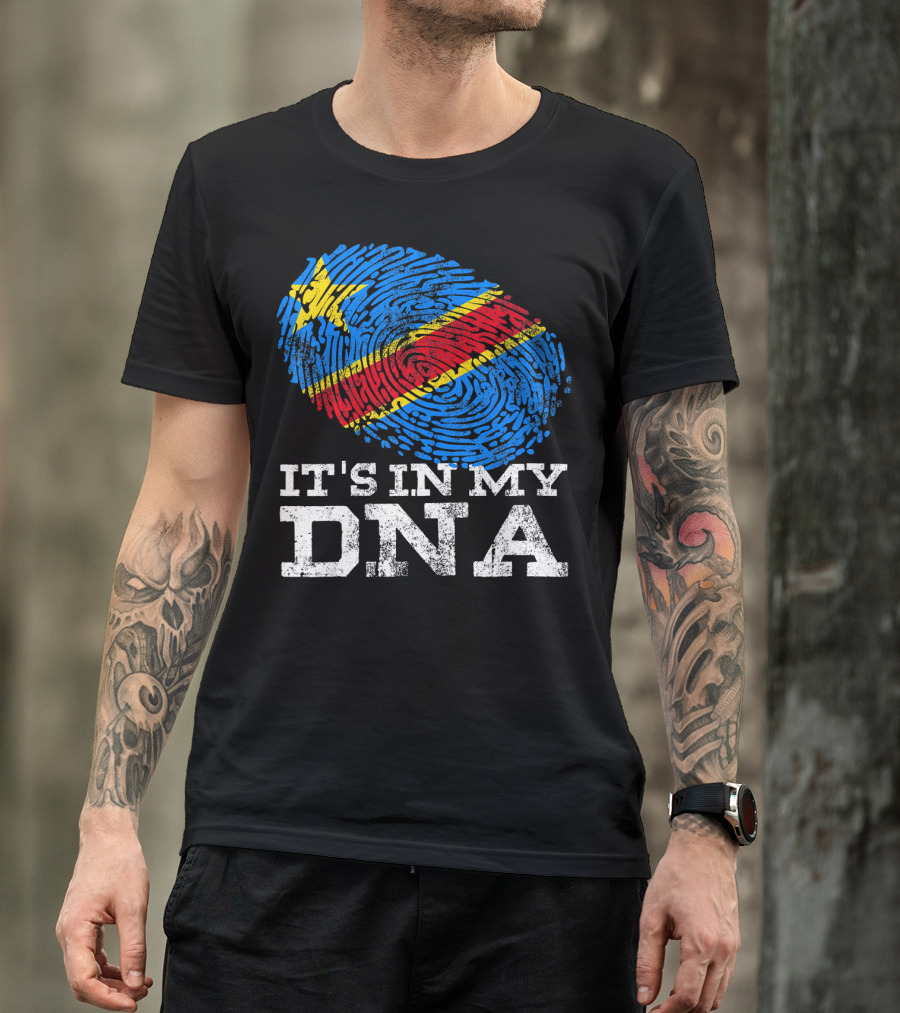 It's In My DNA Congolese African Fingerprint Flag T-Shirt