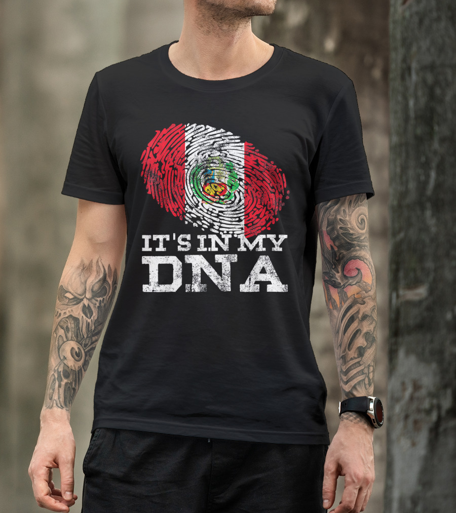 It's In My DNA Peruvian Flag Fingerprint Mexican Heritage T-Shirt
