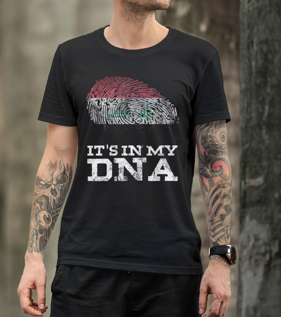 It's In My DNA Iraqi Heritage Fingerprint Flag T-Shirt