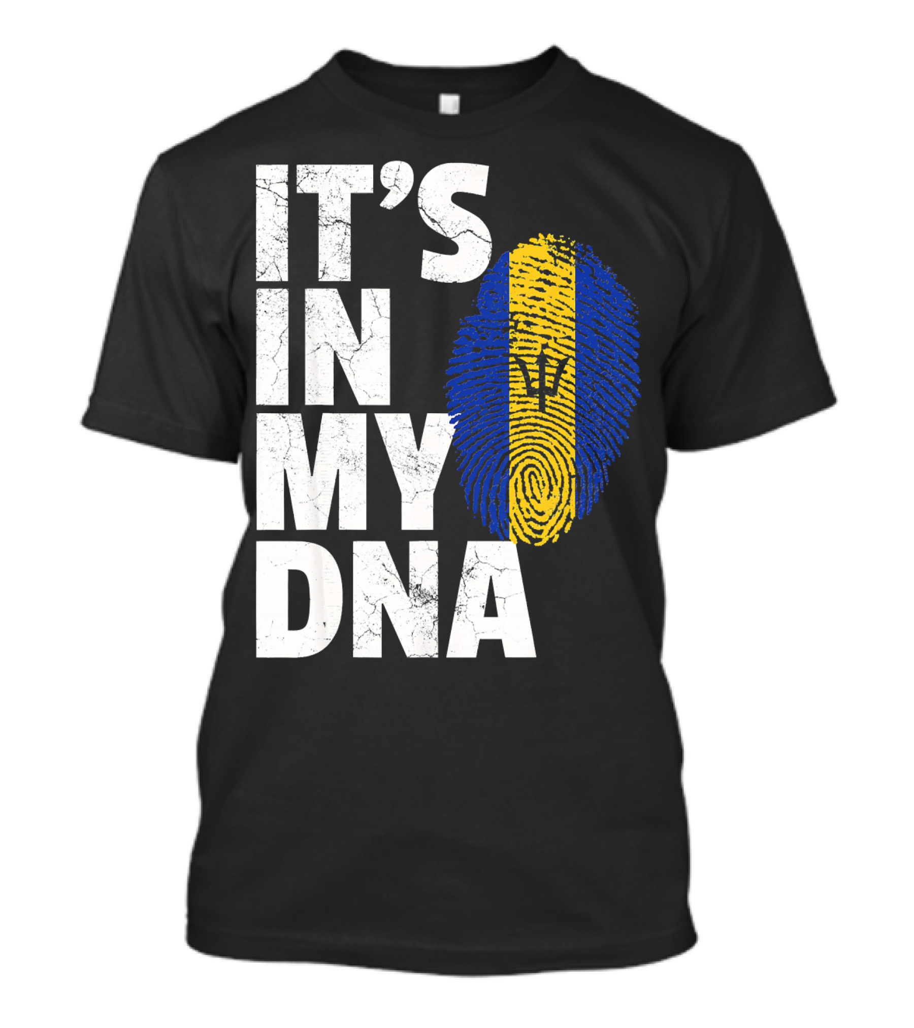 IT'S IN MY DNA Barbados Flag Fingerprint T-Shirt