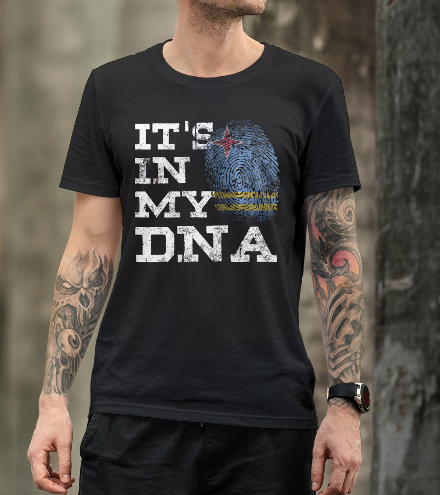 IT'S IN MY DNA Aruban Proud Aruba Flag Fingerprint T-Shirt