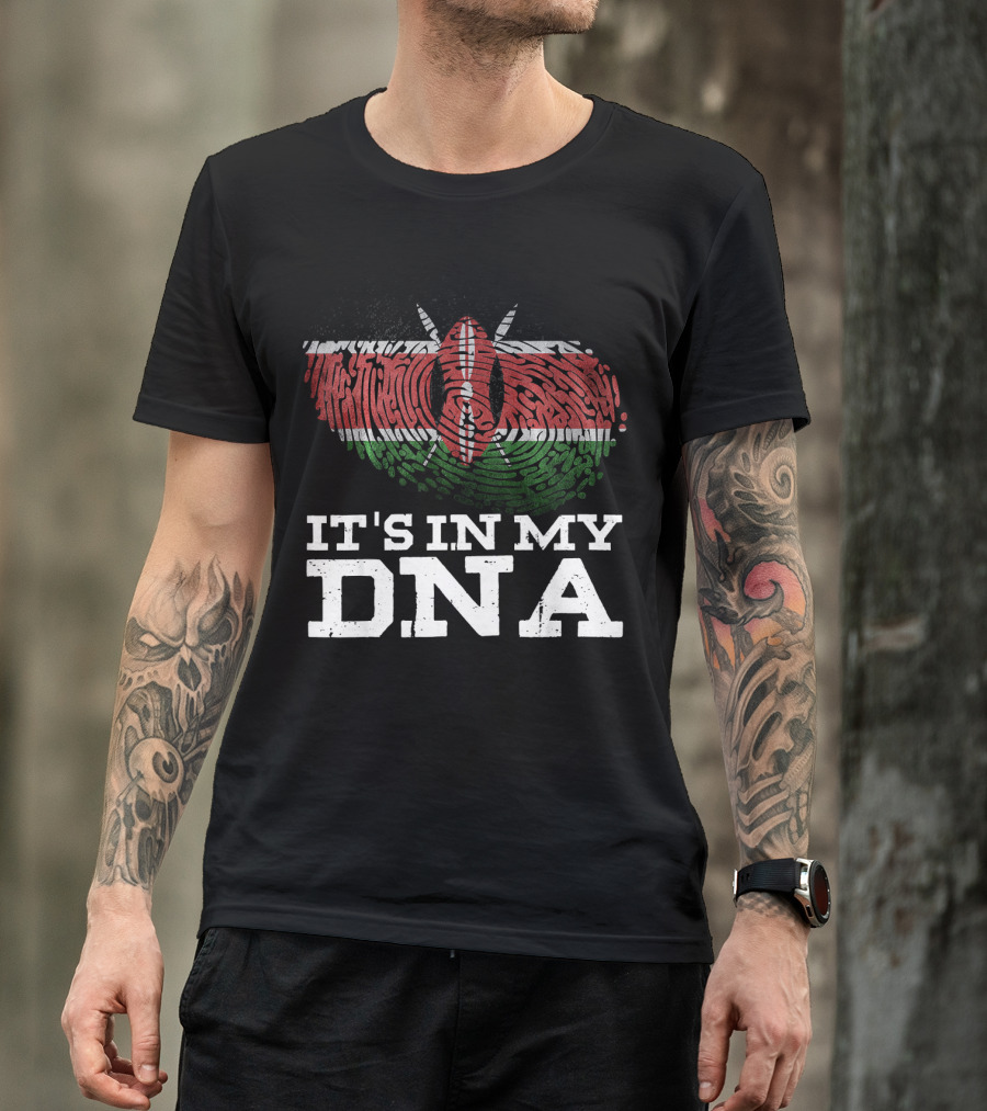 It's In My DNA Kenyan Flag Fingerprint T-Shirt