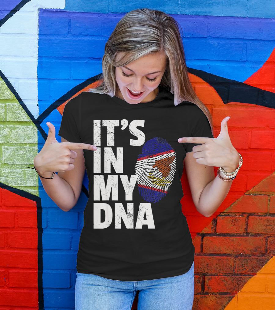 IT'S IN MY DNA American Samoa Flag Samoan Fingerprint T-Shirt
