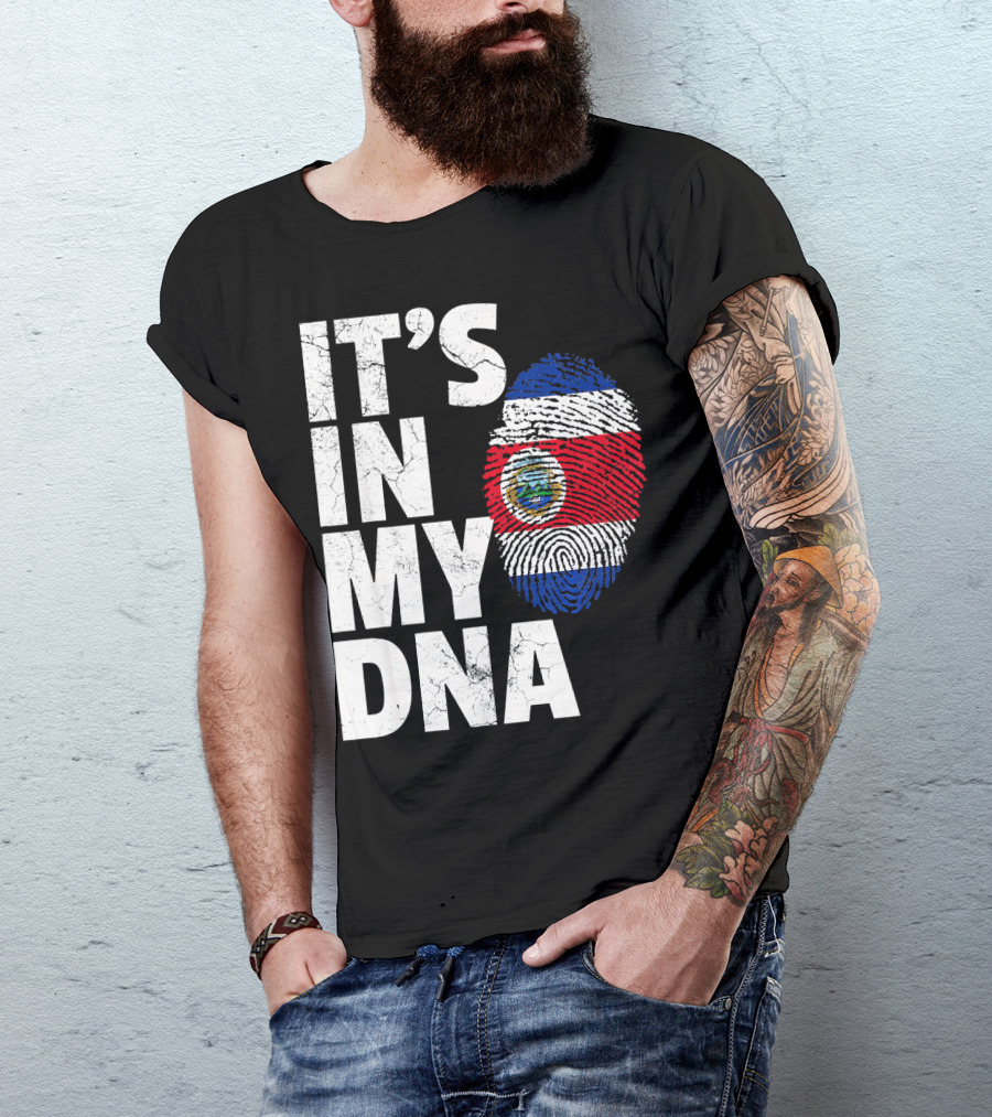 IT'S IN MY DNA Costa Rica Flag Rican Pride T-Shirt