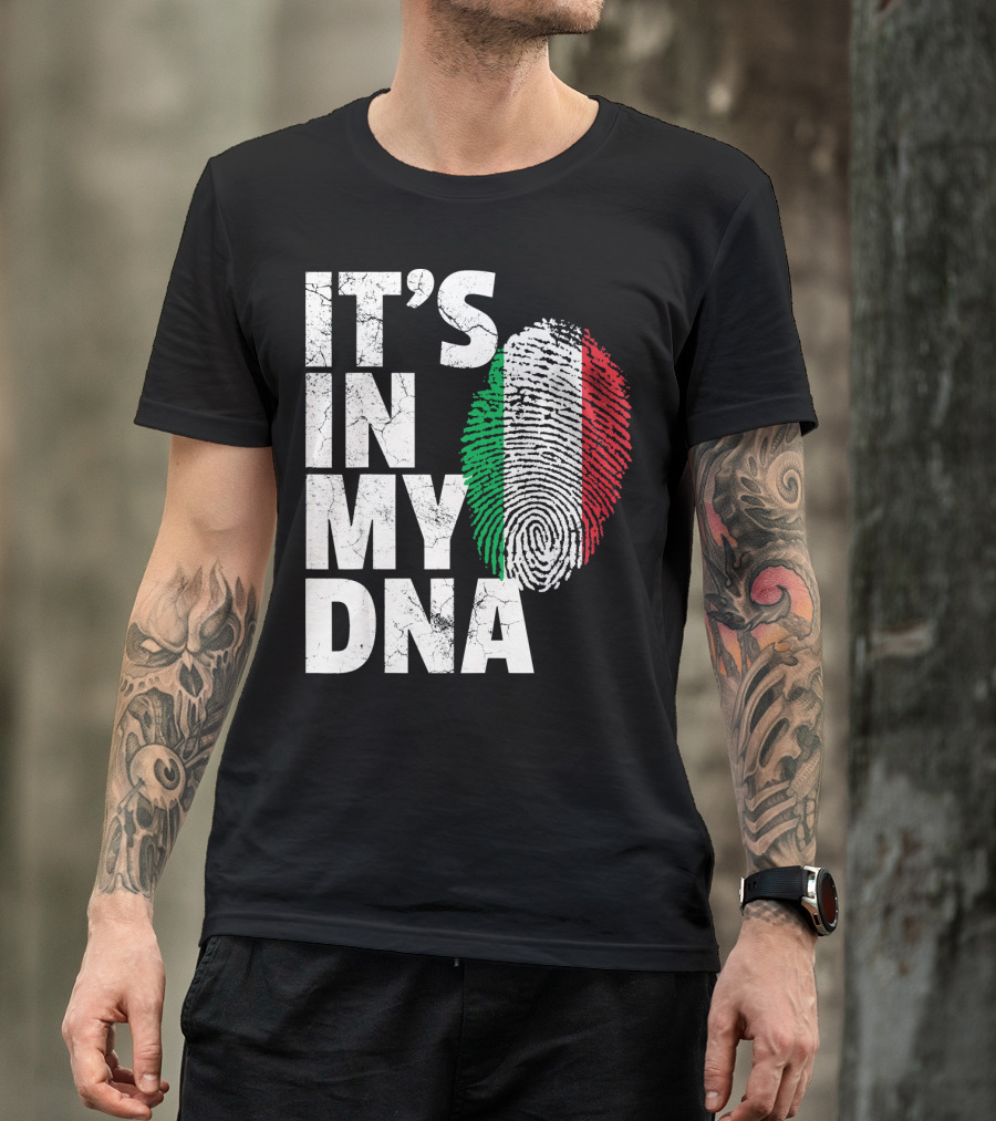 IT'S IN MY DNA Italy Flag Fingerprint Italian Heritage T-Shirt