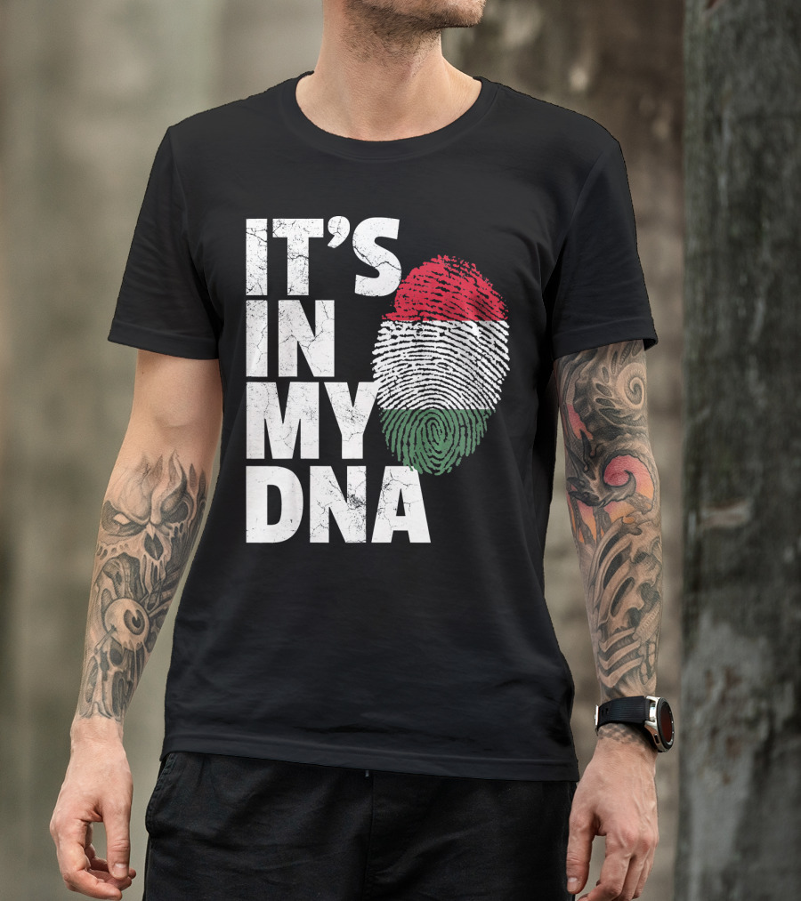 IT'S IN MY DNA Hungary Hungarian Flag Fingerprint T-Shirt