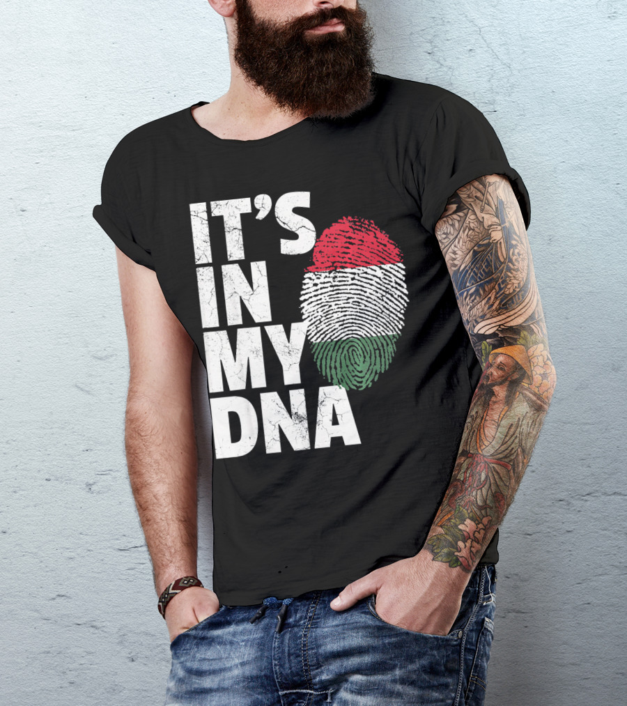 IT'S IN MY DNA Hungary Hungarian Flag Fingerprint T-Shirt