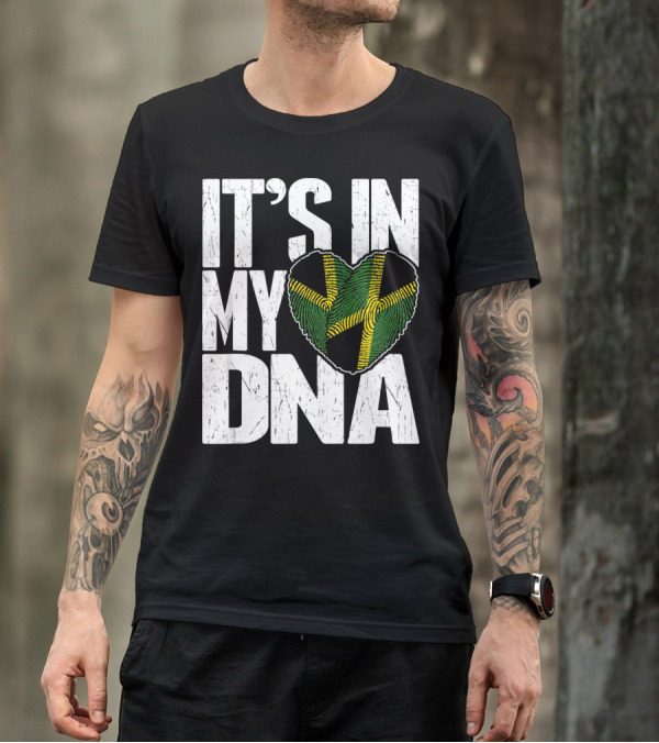 IT'S IN MY DNA Jamaican Flag Heart T-Shirt