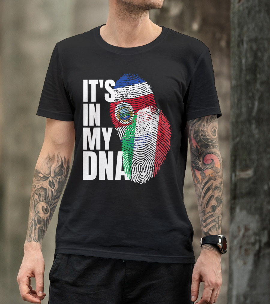 It's In My DNA Costa Rican Italian Flag Mix T-Shirt