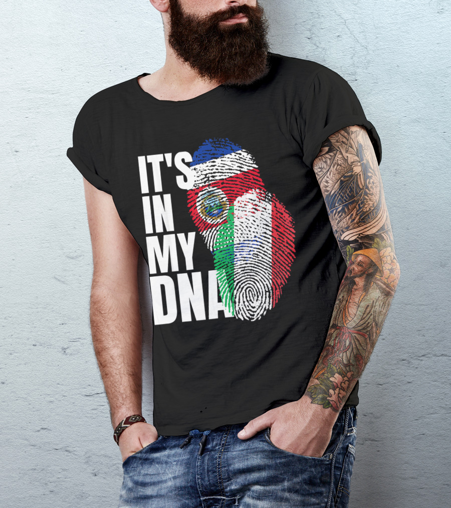 It's In My DNA Costa Rican Italian Flag Mix T-Shirt