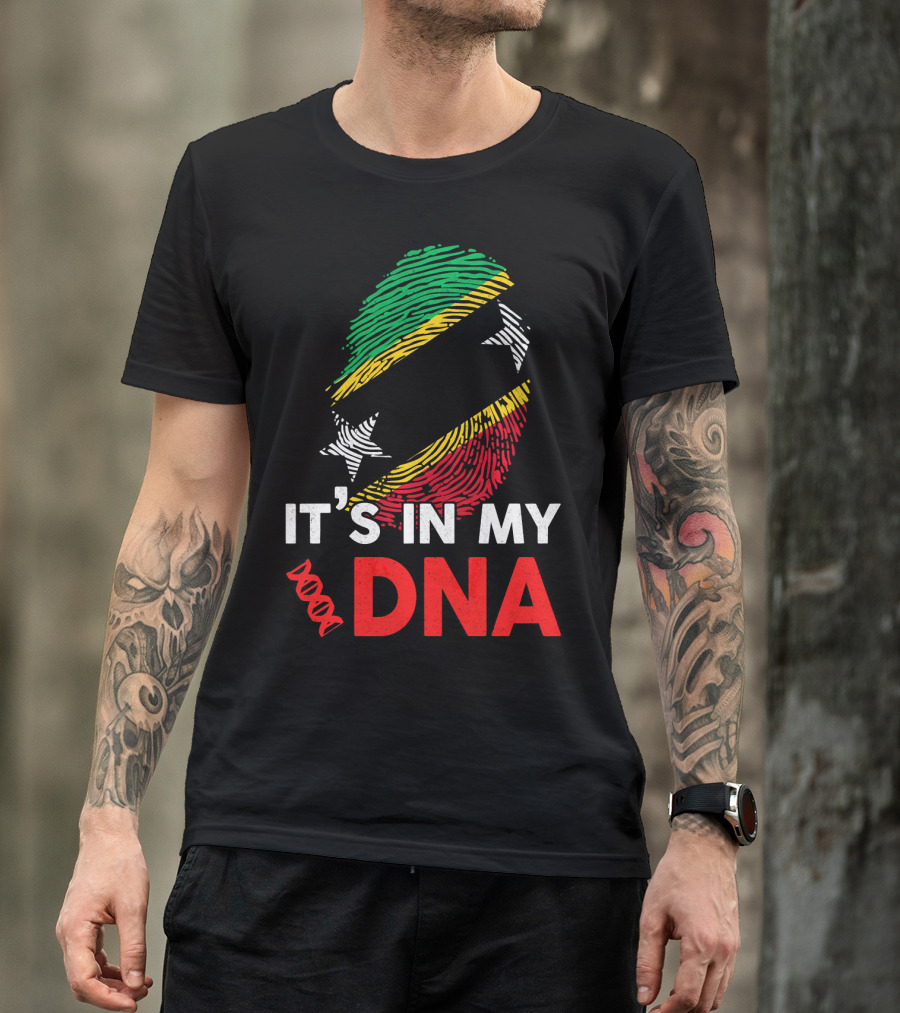 St Kitts And Nevis Fingerprint It's In My DNA T-Shirt