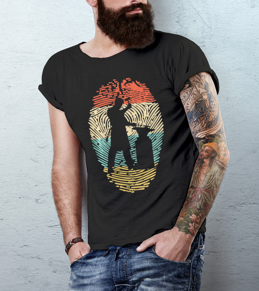Fingerprint Retro BLACKSMITH Silhouette Craftsmanship T-Shirt