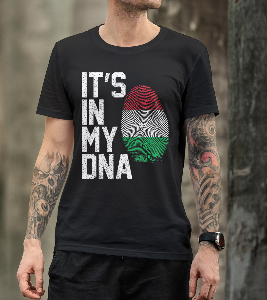It's In My DNA Italian Italy Flag Fingerprint T-Shirt