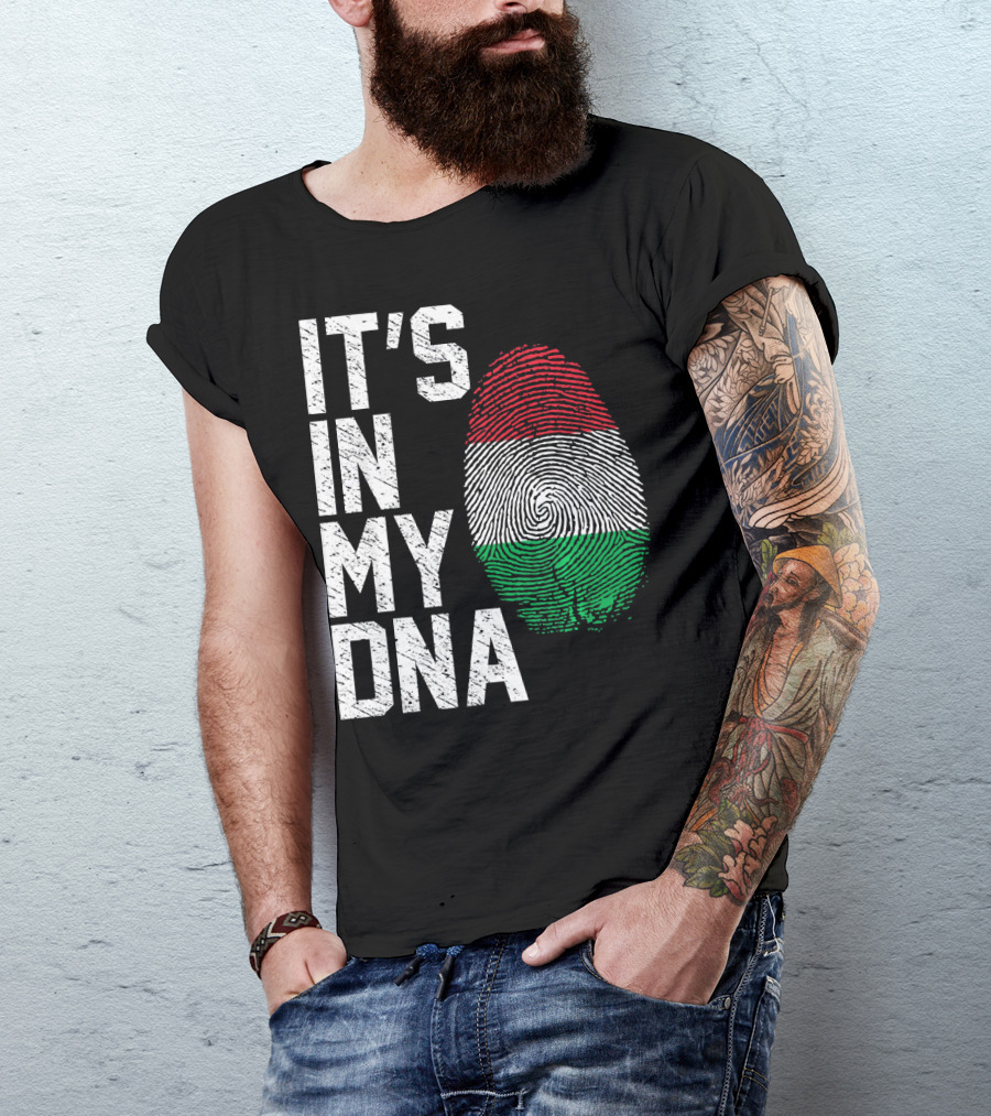 It's In My DNA Italian Italy Flag Fingerprint T-Shirt
