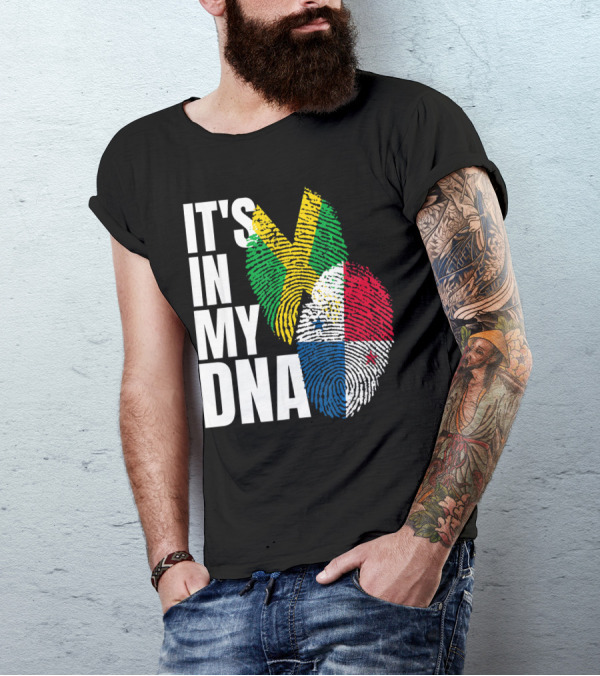 Panamanian And Jamaican Mix It's In My DNA Flag Her T-Shirt