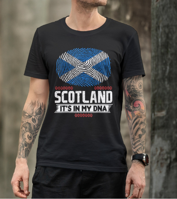 SCOTLAND It's In My DNA Scottish Flag Fingerprint T-Shirt