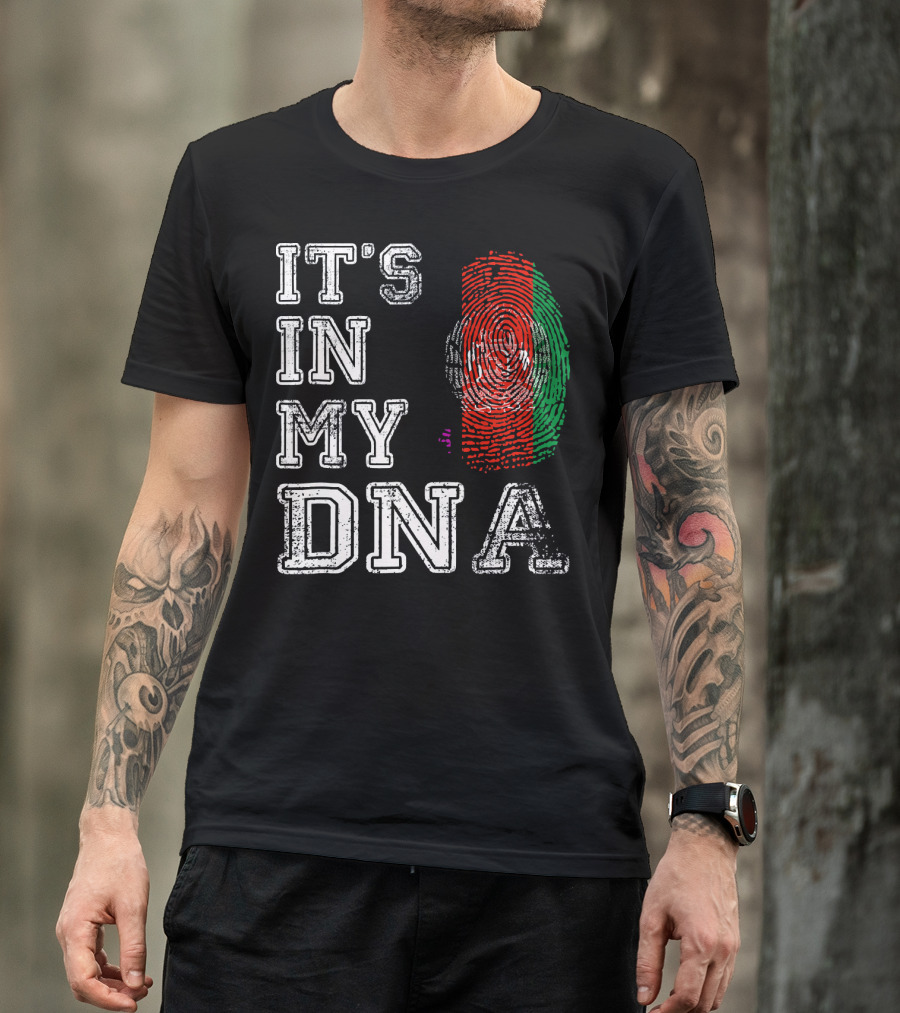 IT'S IN MY DNA Afghanistan Flag Fingerprint T-Shirt