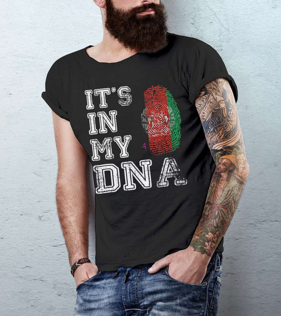 IT'S IN MY DNA Afghanistan Flag Fingerprint T-Shirt